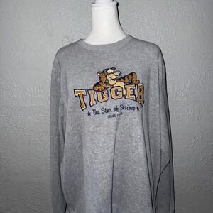 Vintage Disney Store 1968 Tigger Gray Fleece  Sweatshirt Crewneck Size Large